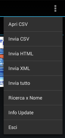 Dettaglio menu