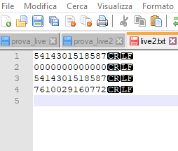 Esempio file salvato