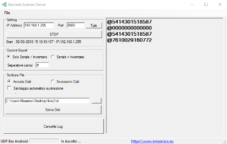 Ricezione dati Windows